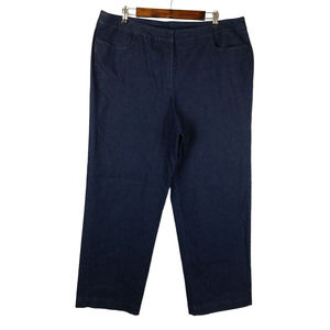 Eileen Fisher Woman Jeans Womens Size 2X Blue High Rise Dark Wash Wide Leg